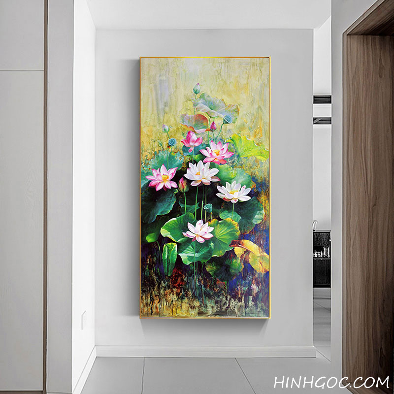 Hand-drawn lotus painting file - S005