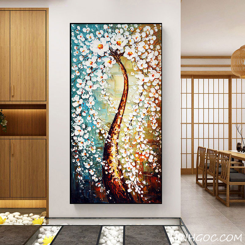 White Flower Oil Painting File - OP14267048