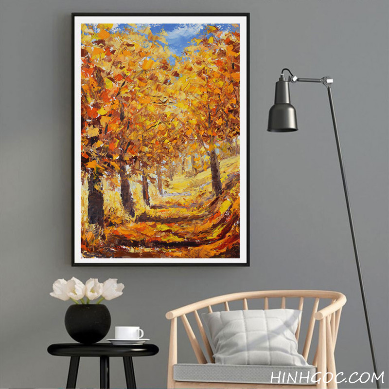 Oil painting file of Golden leaf road - OP16247029