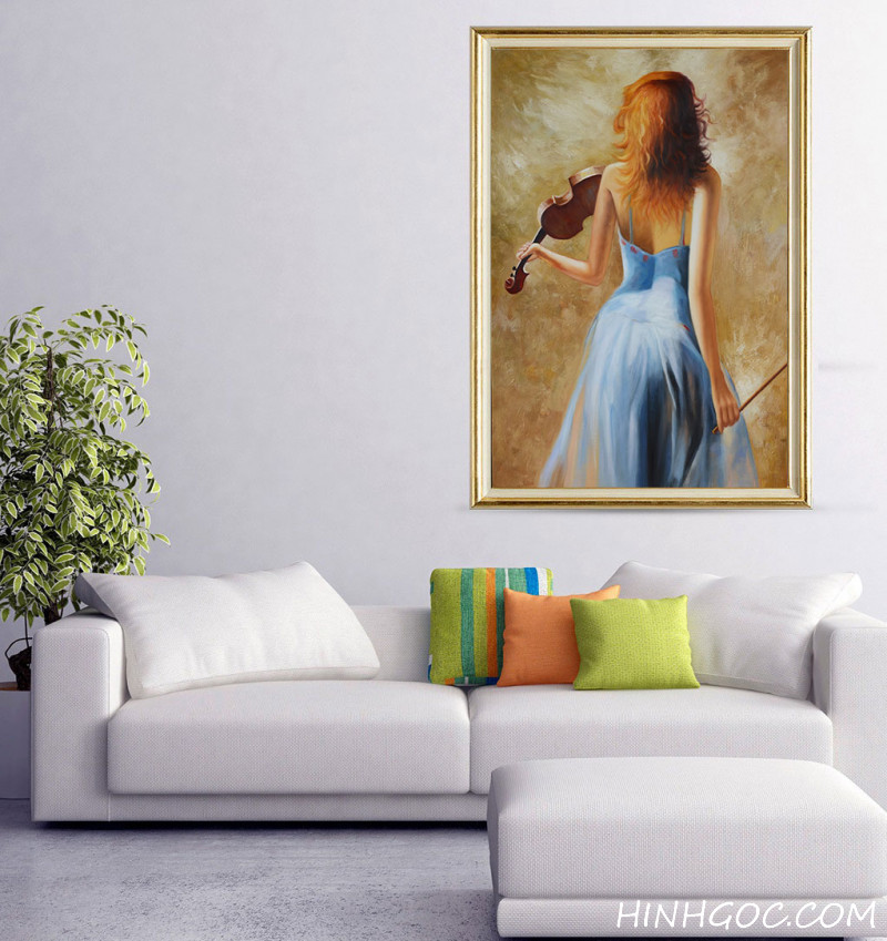 Oil painting file of a girl playing a violin - OP18921149