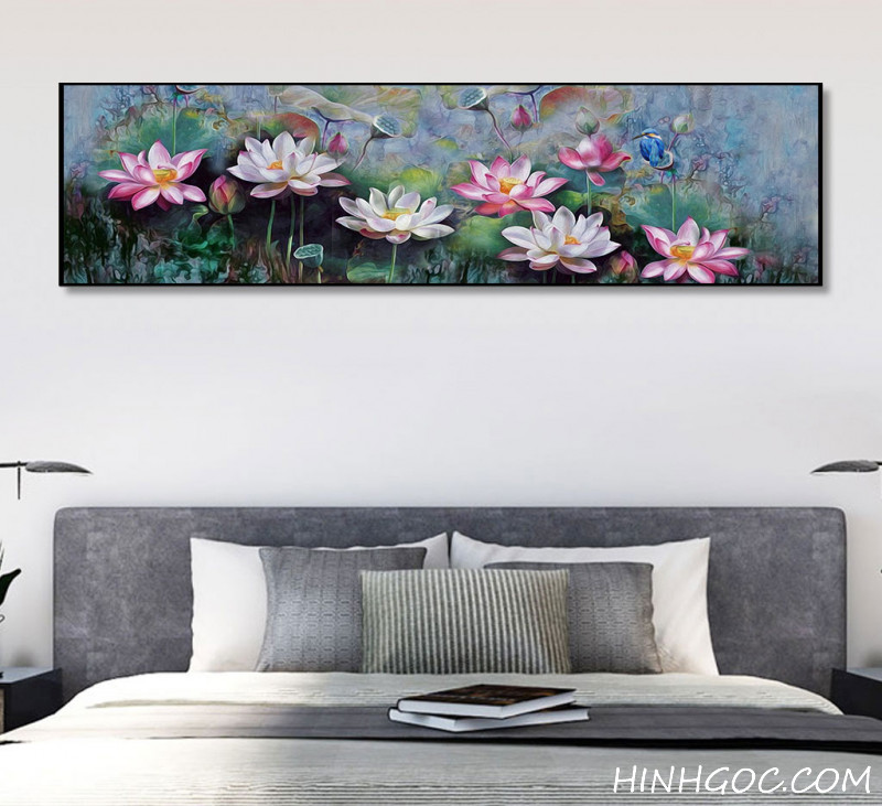 Lotus lake oil painting file - OP16773680