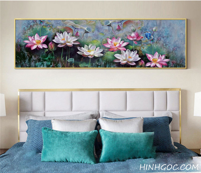 Lotus lake oil painting file - OP16773680