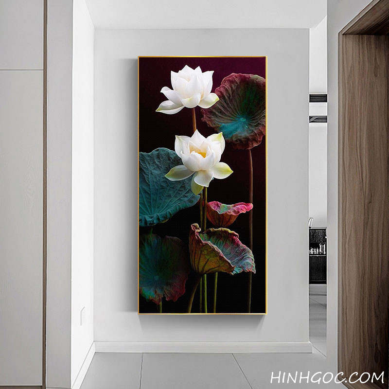 White lotus oil painting file - OP17103946