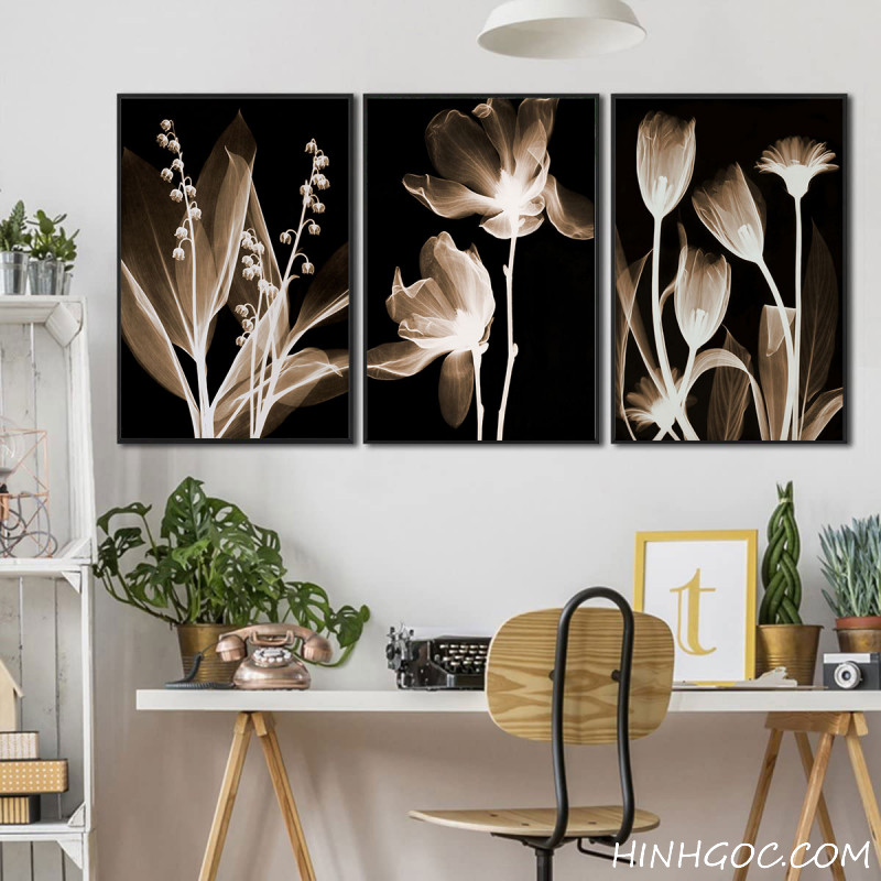 Black and White Art Flower Hand Painting File - HL0004