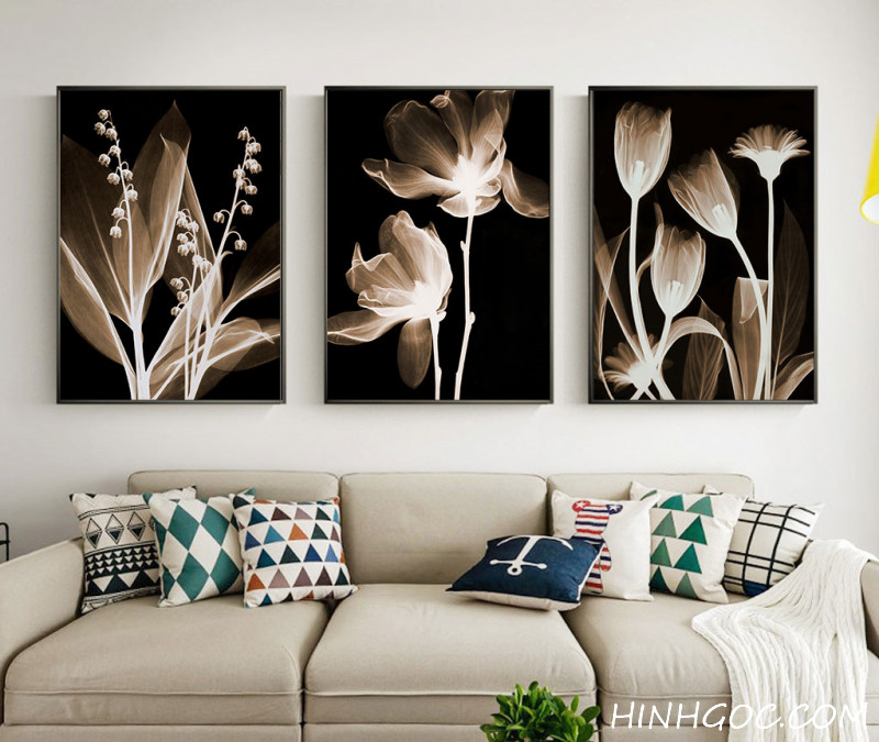 Black and White Art Flower Hand Painting File - HL0004