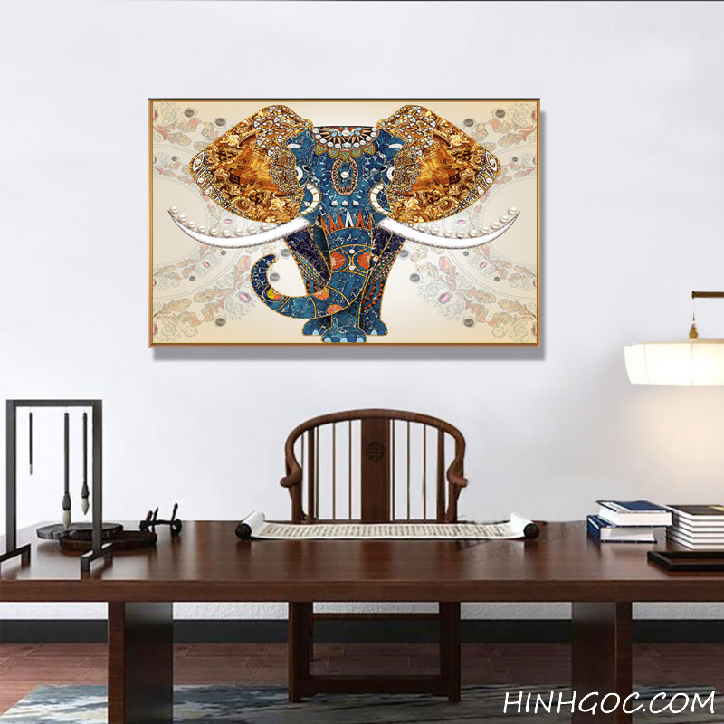 Elephant paintings and abstract flowers - DV0006