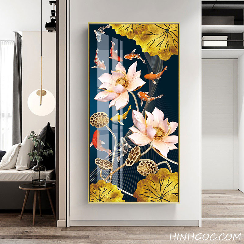 Carp lotus painting file - S006