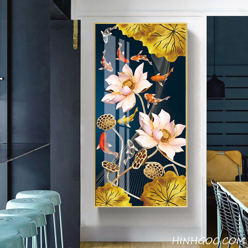 Carp lotus painting file - S006