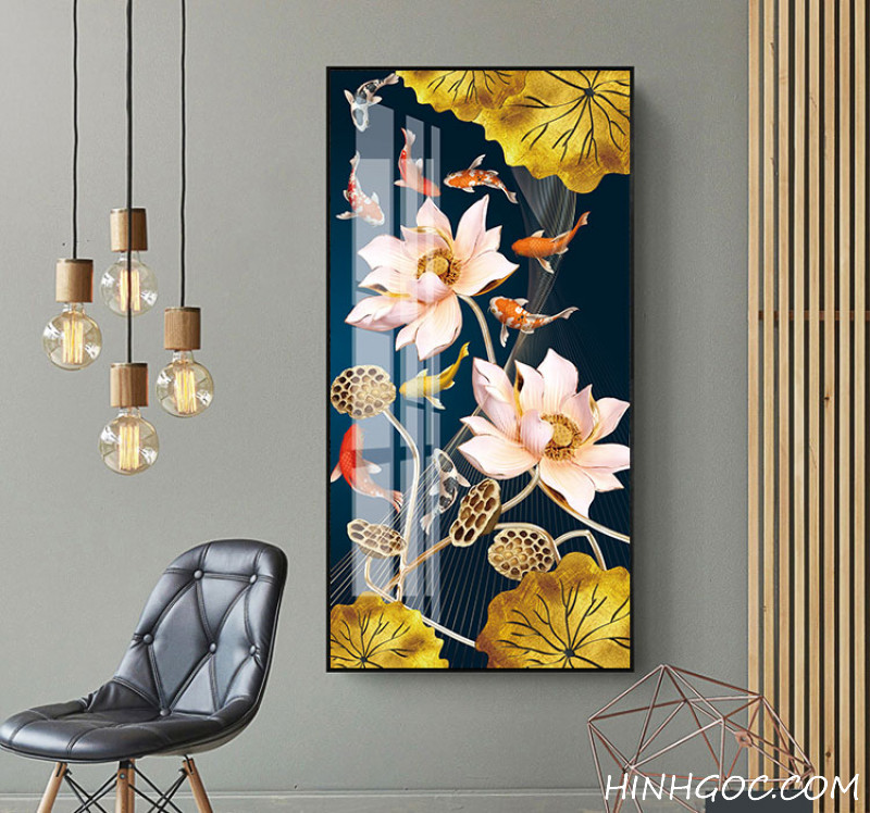 Carp lotus painting file - S006