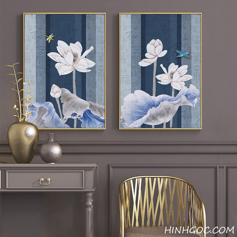 Hand-painted white lotus painting file - OP17257932