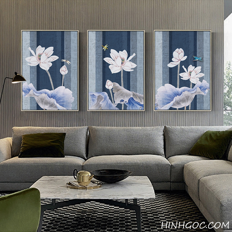 Hand-painted white lotus painting file - OP17257932