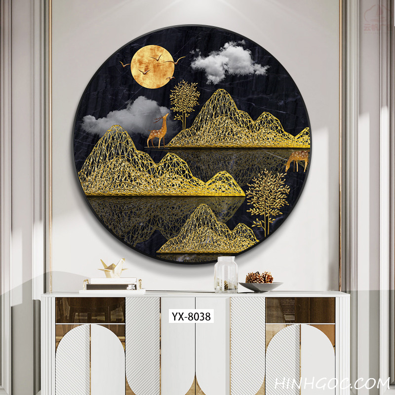 Modern Abstract Crescent Moon Art File - YX-8038