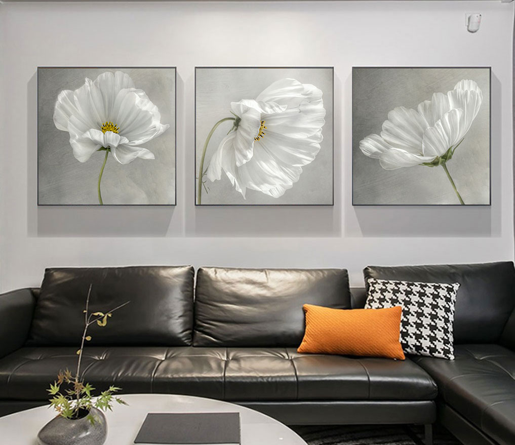 White poppy oil painting file - HL0019