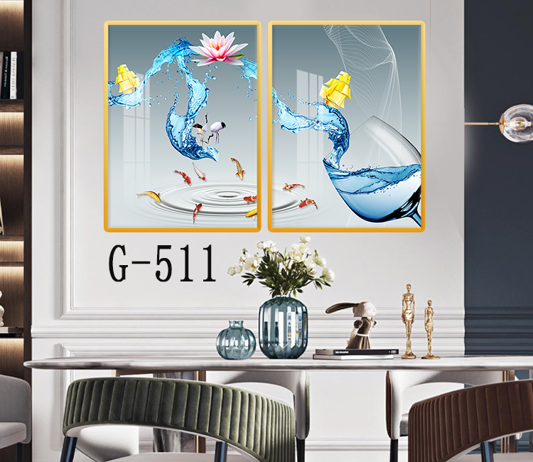 Picture file set of 2 abstract modern dining room - G-511