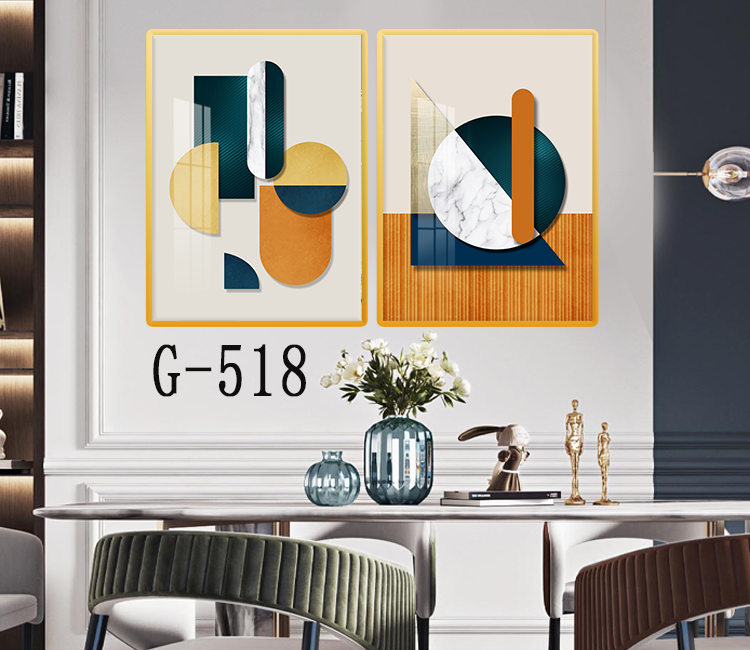 Picture file set of 2 abstract modern dining room - G-518