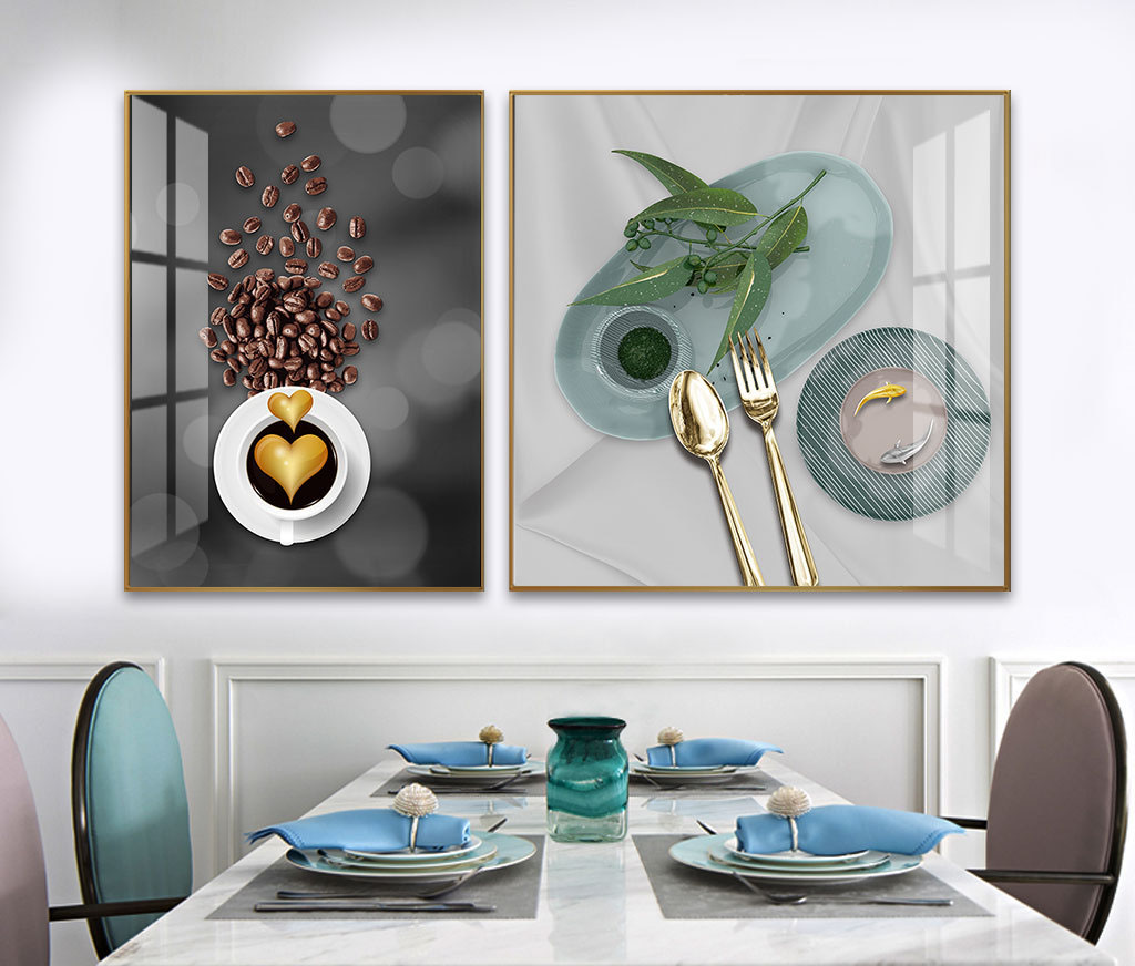 Set of 2 Modern Abstract Art Files for Dining Room - HQ-493