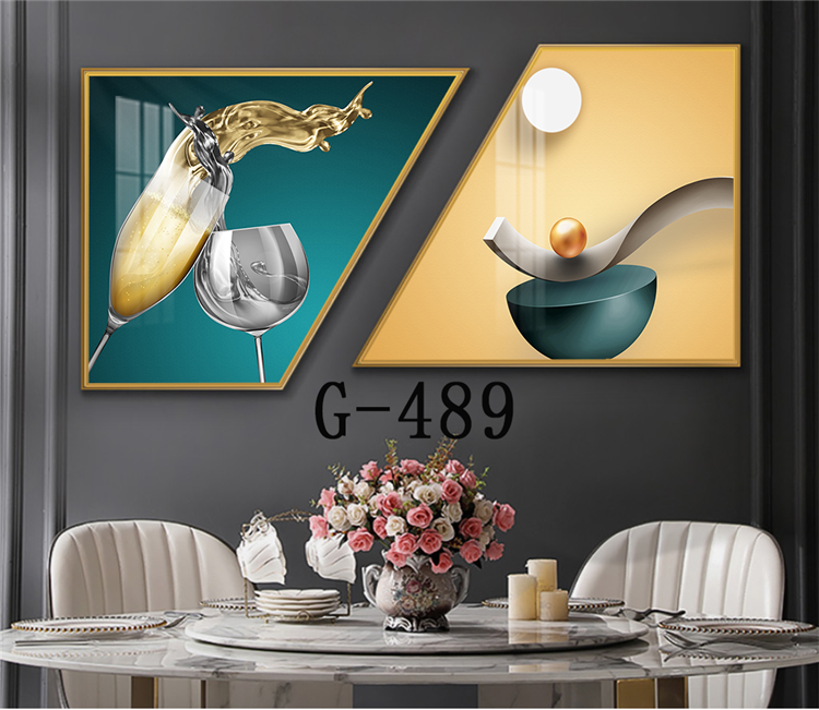 Picture file set of 2 abstract modern dining room - G-489