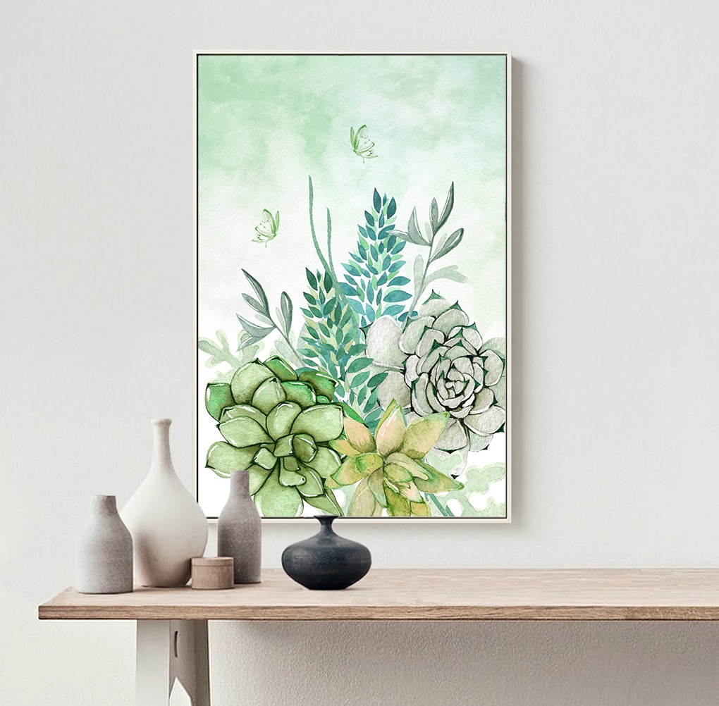 File of 3 watercolor hand-painted flowers and leaves - HL0029