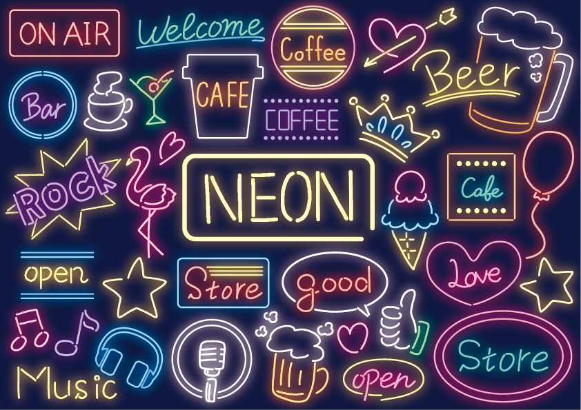 83 files Neon effect vector for coffee bar sign decoration - NEON2437