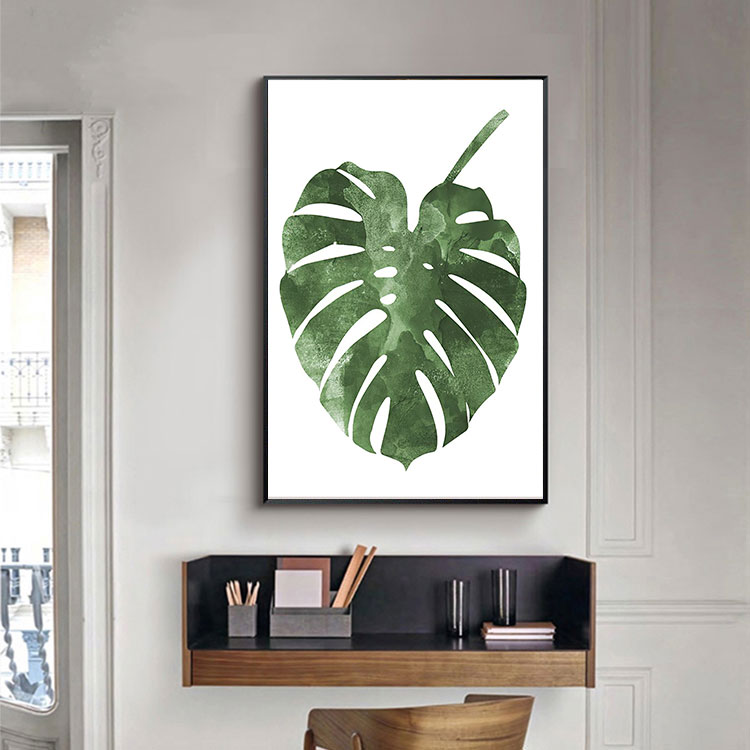 Hand-drawn file of tropical green leaves in watercolor - HL0027