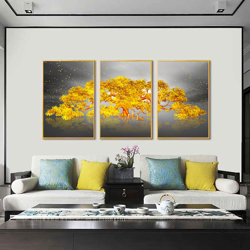 Yellow tree painting file OF fortune - TQ0005