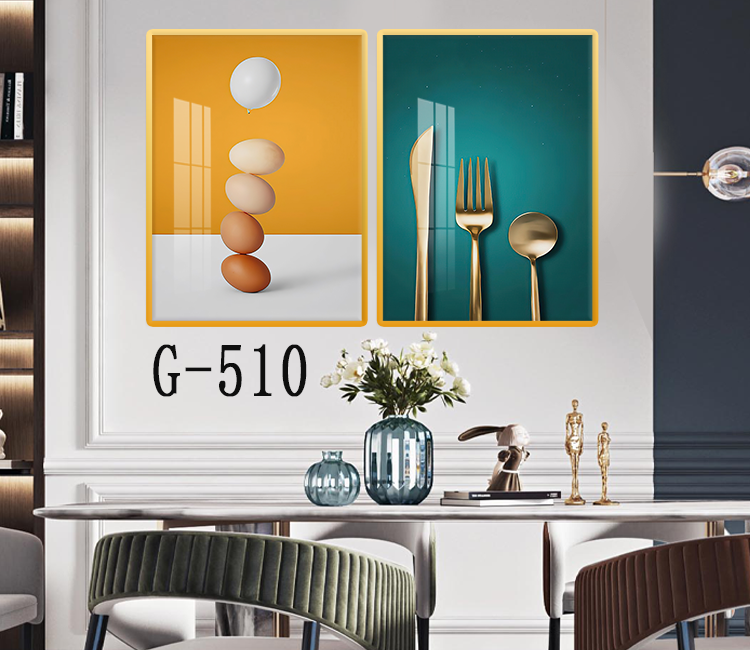 Picture file set of 2 abstract modern dining room - G-510