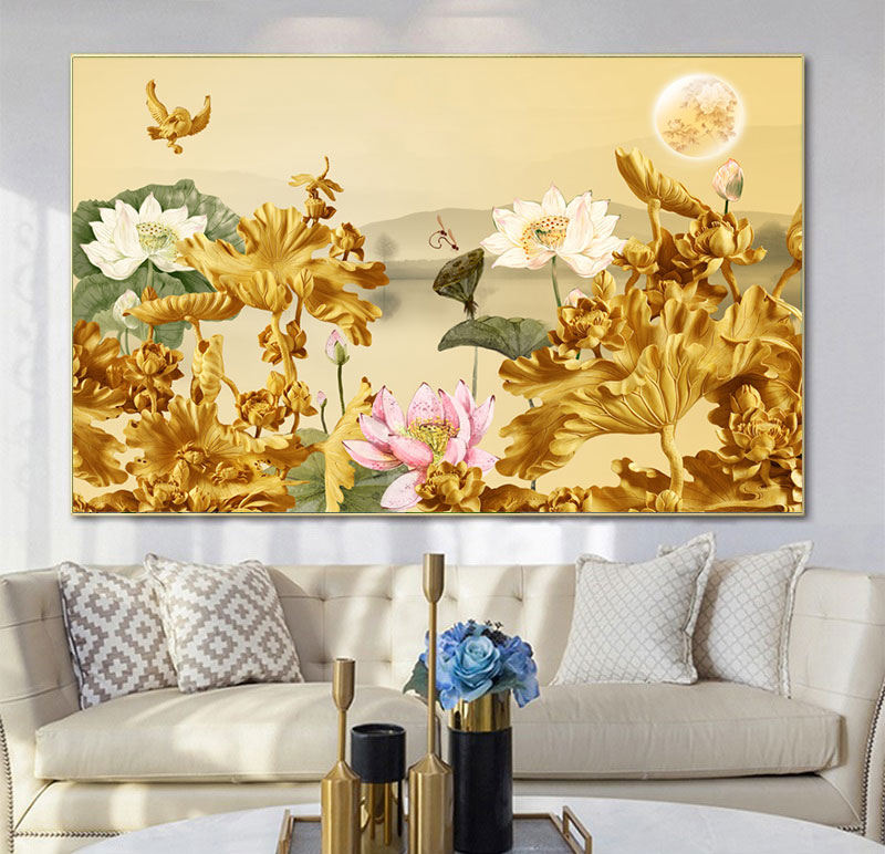 Landscape painting file of lotus lake 3D - S015