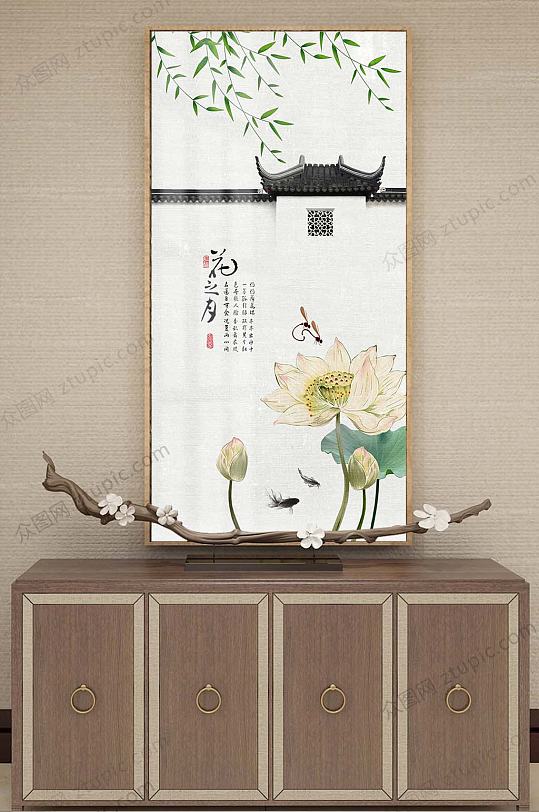 New Chinese Hand Painted Lotus Flower Decorative Painting