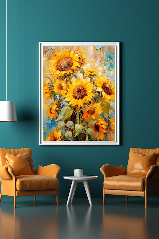 Vintage Sunflower Oil Painting Living Room Decorative Painting