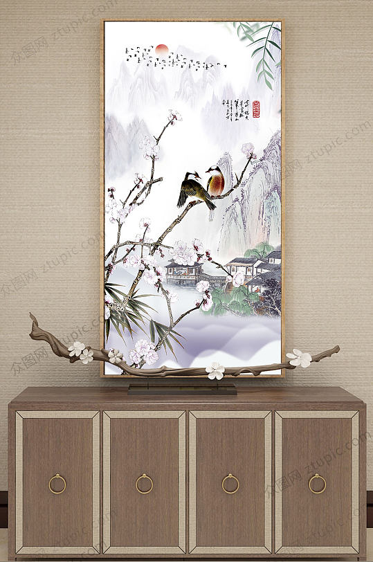 Chinese Painting Landscape Atrium Decorative Painting