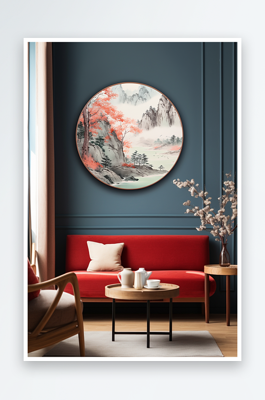 Light luxury Chinese style fortune Dangdou landscape painting decorative painting