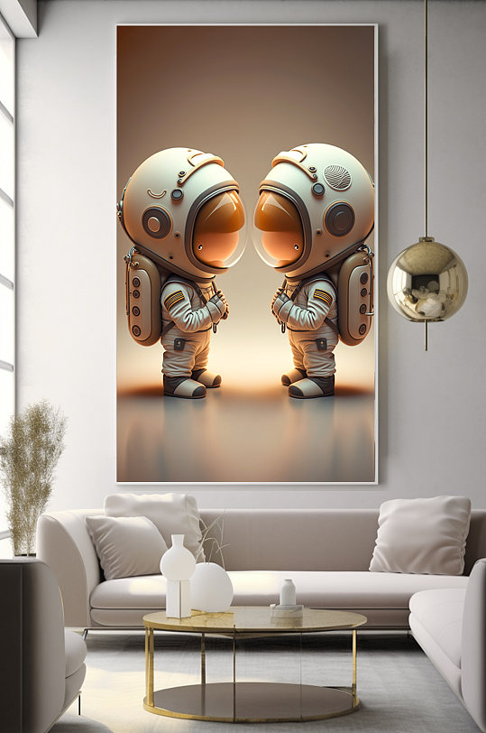 Double Q Space Astronaut Model Decorative Painting