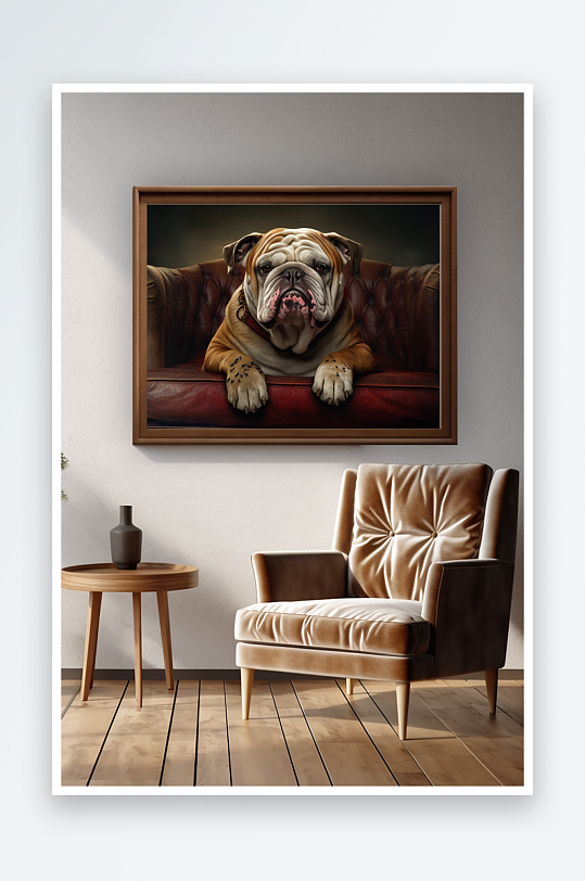 Bully Dog Cute Cute Pet Photography Interior Decoration Painting