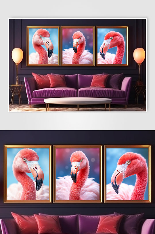 Dreamy Fashion Flamingo Animal ins Wind Combination Decorative Painting