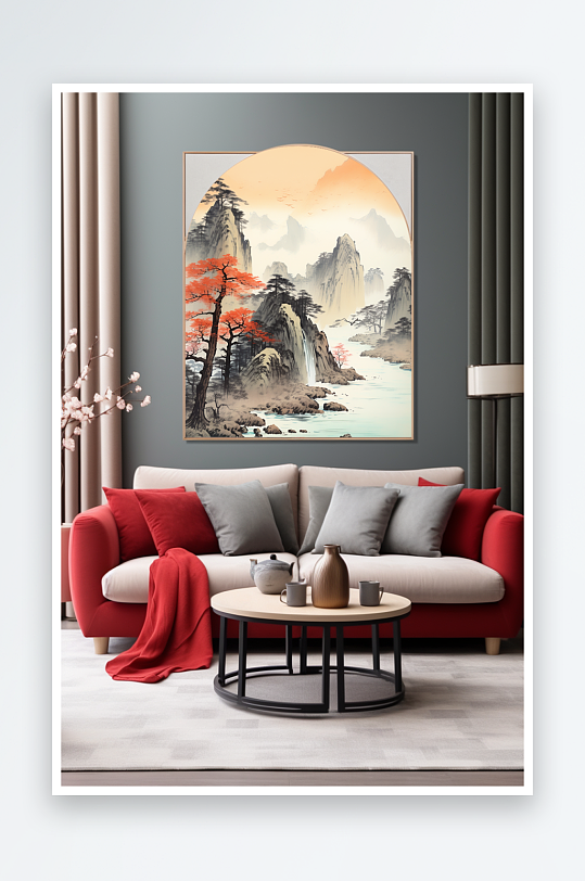 Hongyun gently luxury Chinese wind, landscape and decorative paintings