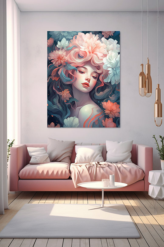 Aesthetic CG Flower Flower Flower decorative figure painting