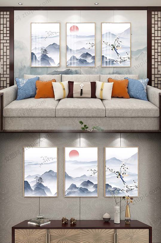 Chinese Simple Landscape Decorative Painting Atmospheric Mountains and Rivers