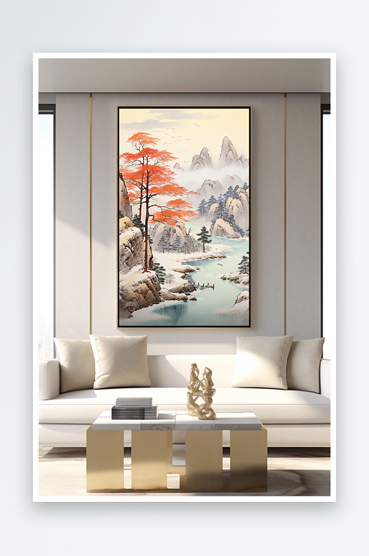 Chinese style light luxury fortune Dangdou landscape painting decorative painting