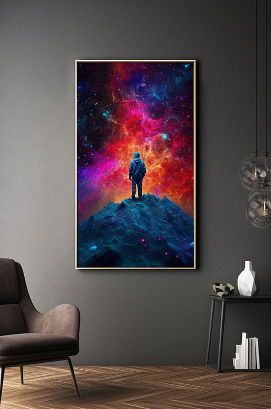 Stylish Cosmic Astronaut Illustration Decorative Painting