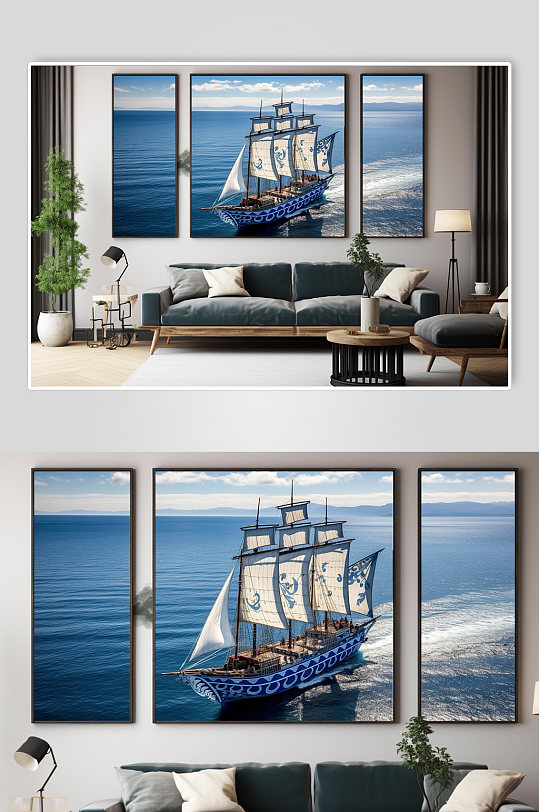 Enterprise Spirit Sailboat Inspirational Decorative Painting