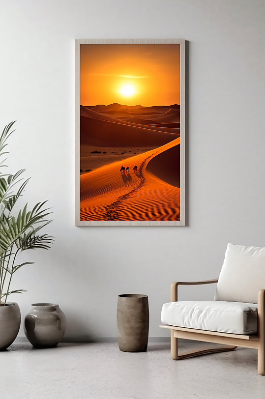 Twilight Beautiful Desert Desert Landscape Decorative Painting