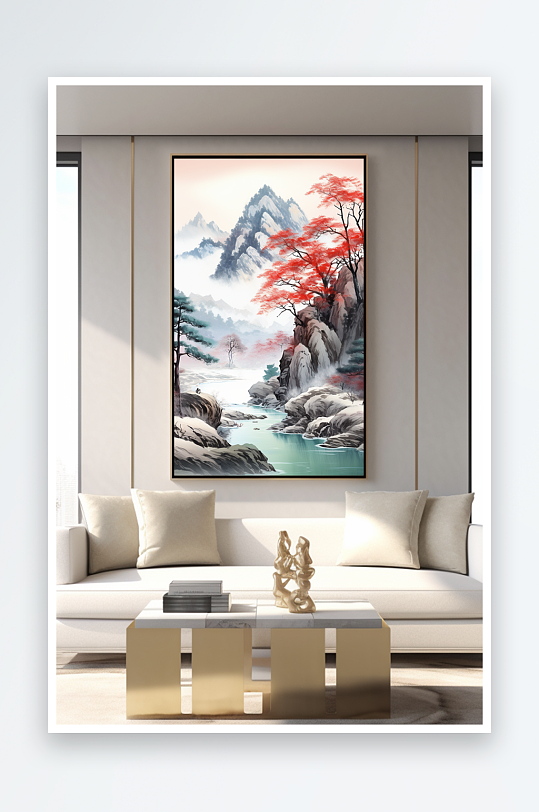 Classic Chinese Style Hongyun Dangdou Landscape Painting Decorative Painting