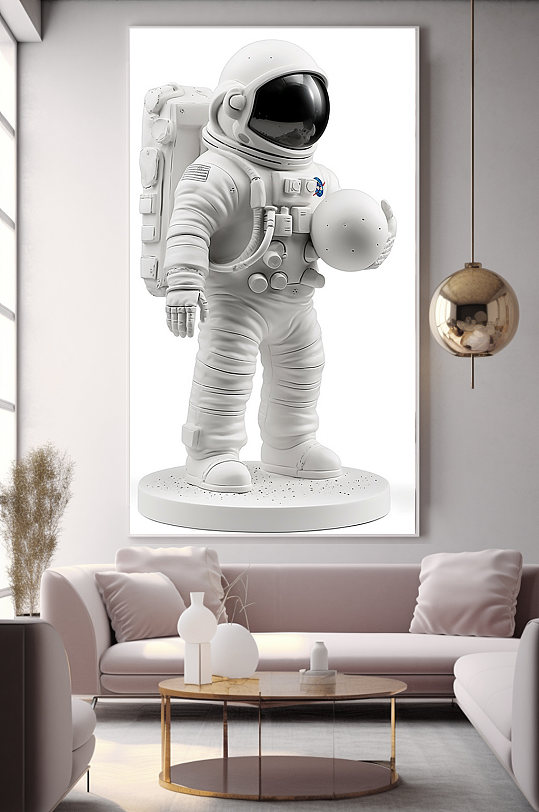 Simple fashion space astronaut model decorative painting