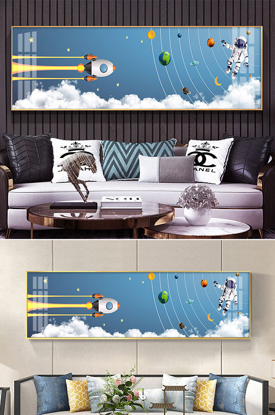 Nursery Astronaut Space Decorative Painting