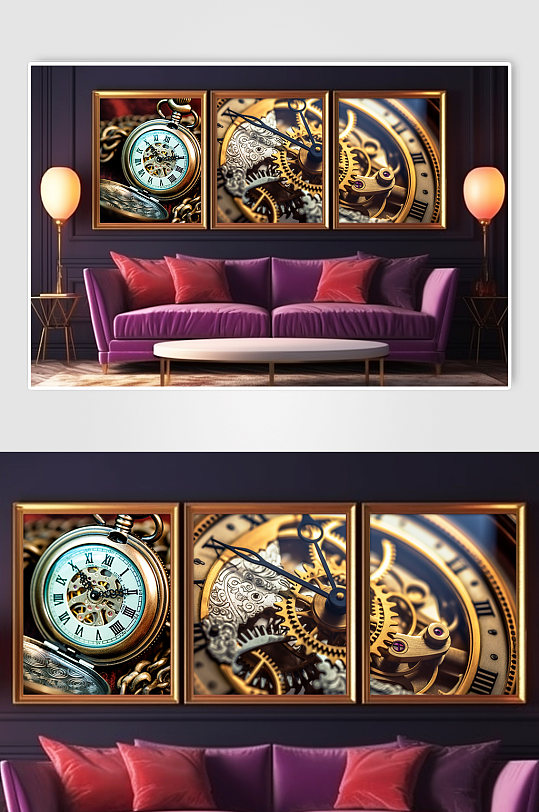 Mechanical Clock Clock Enterprise Spirit Culture Decorative Painting