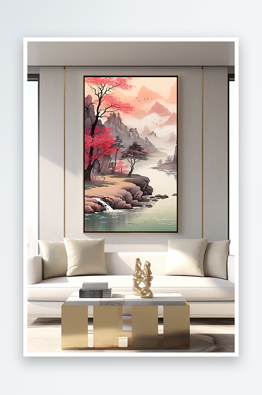 Hongyun Dangtou Red Landscape Painting Decorative Painting