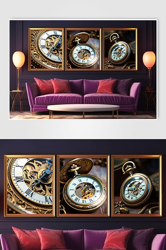 Pocket Watch Mechanical Clock Clock Enterprise Spirit Culture Decorative Painting