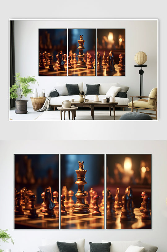 High-end chess game enterprise spirit decorative painting