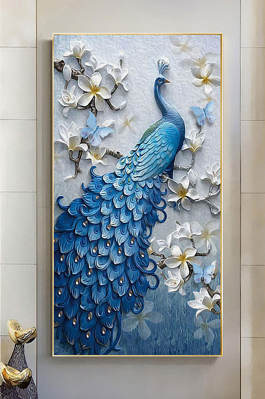 Peacock fresh entrance decorative painting