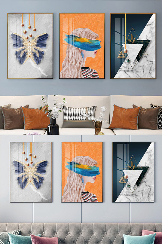 Feather butterfly beauty hand-painted three-dimensional geometric decorative painting